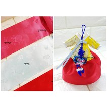 대빵 넓은 동백꽃 한복원단 리본(폭 10cm)/한복방향제, 인디핑크