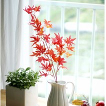 단풍나무가지/가을조화/가을매장소품/단풍나무가지/석류가지/감나무조화/밤송이, 노랑