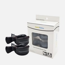 오가닉팩토리 다용도 유모차 블랭킷 클립(2P), 블랙(2P)