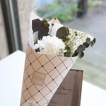 더봄 미니수국꽃다발 (3color 프리저브드), 화이트