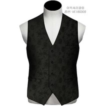 이럭셔리클럽 블랙 장미꽃 쟈가드 맞춤 조끼 맞춤 자켓 (VE180309)