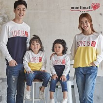 국내생산 몽피마피 러브이즈 맨투맨 패밀리 긴팔