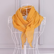 앙상블 피그먼트 무지 면 삼각 스카프