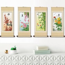 제제뉴 족자형 매난국죽(매화 난초 대나무 국화) 보석십자수 그림 벽화 사무실 인테리어 액자 집들이 개업 선물, [B1160] 매화 족자포함