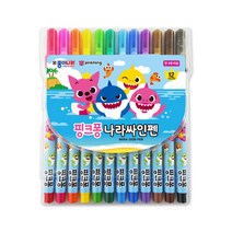 종이나라 핑크퐁 12색 사인펜, $T7O_핑크퐁사인펜 12색