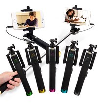 인하우스 블랙셀카봉 미니셀카봉 셀피스틱 유선 여행용 셀카봉, SELFIE STICK