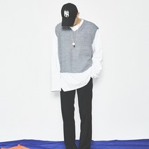 김남매옷장 남자 오버핏 크롭 니트 조끼 루즈핏 브이넥 남성 베스트