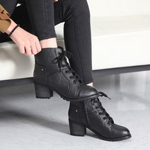 에이스 여성 천연소가죽 옆지퍼 나무굽 통굽 워커 5.5cm