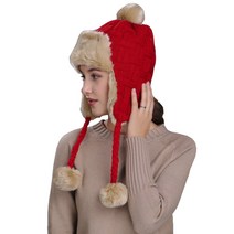 니트 방울 털모자 고급 털실 귀달이 모자