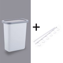 민스리빙 싱크대휴지통 + 주방소품 음식물 쓰레기통 연속봉투 키친타올 국자걸이, (오픈슬림화이트)+다용도걸이