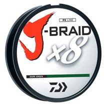 Daiwa J 브레이드 피싱 라인 낚싯줄 테스트 20lb, Dark Green