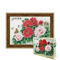 퍼즐피플 동양화 직소퍼즐, 부귀길상 1000P 액자포함(엔틱골드), 1000p