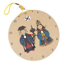 손안에세상 우드아트 시계만들기(한국 중국 영국 몽골 일본)6종세트, 1.한국(구장복/적의)