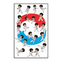 스포츠 태권도스티커SS-120(4매) /운동견출지/라벨/장식용스티커/스티커이야기/태권/아트지/운동스티커