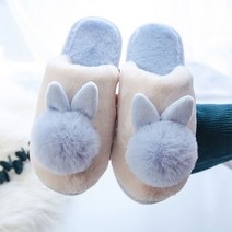 픽차 래빗 털 실내화 사무실 슬리퍼