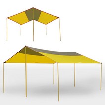 버팔로 뉴 패밀리 렉타 타프 450 x 440 x 170 cm, 머스타드 + 카키, 1개