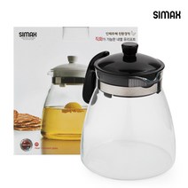 시맥스 내열유리 LURA POT 유리주전자 1.6L, 블랙