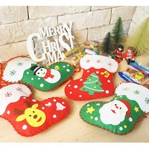 맘아트 DIY 크리스마스 양말 만들기 1인 키트 펠트, A.그린 눈사람