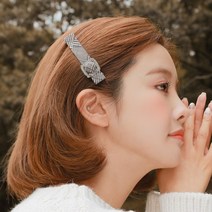 미스21 블링체크사각 헤어핀 머리핀 헤어악세사리쇼핑몰