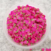 슬라임재료 파츠 (T-194) 5mm 핑크 딸기 슬라이스 (약 30g), 단품