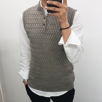 굿스옷장 남성용 단추 헨리넥 니트 조끼