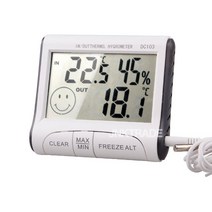 [스카이몰] 이모티콘 실내외겸용 온습도계, 1개