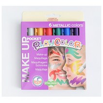PlayColor Make up 페이스페인팅 펜타입 메탈컬러 6색, 1