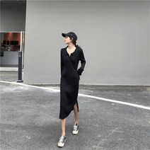 [NewCare] 여성 카라넥 니트 롱 원피스