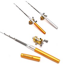 WINNER305 초보 낚시 펜낚시대세트 미니 릴 낚시대 낚싯대세트, 실버