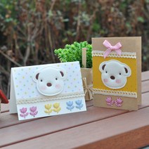 [잼잼아트] 폭신폭신 곰인형 카드, 화이트 카드