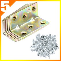 꺽쇠 코너경첩 대형 10개세트 + 12mm 목공나사 60개포함 ㄱ자꺽쇠