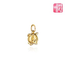 18K 동글동글 황금 복돼지 펜던트_PNHL8901