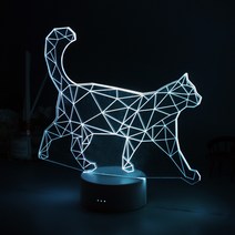 장바9니 7컬러 LED 무드등 수면등 50여종 디자인, 걷는고양이-본품