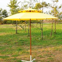 CM산업 2단 우드톤 파라솔 2300, 블루, 1개