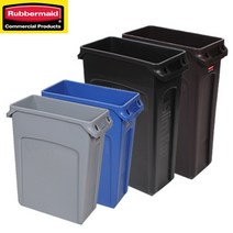 러버메이드 벤티드 슬림짐 쓰레기통 휴지통, 검정61L, 1개