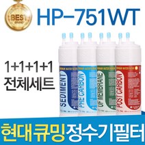 현대 큐밍 HP-751WT 고품질 정수기 필터 호환 전체 1년, 선택01_전체세트(1+1+1+1=4개)