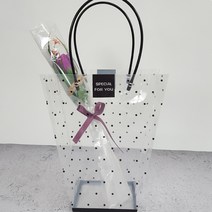 선물포장 고급 종이 쇼핑백 5장-비닐 선물 종이백 PP 종이가방 선물백, 36.투명도트 블랙 비닐-중형(5장)SCF03