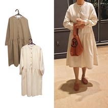 핑크홀릭 이자벨 레이스장식 코튼 원피스