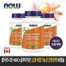 NOW 캐나다 12종 복합기능성 간영양제 음주 피로 90캡슐, 1개