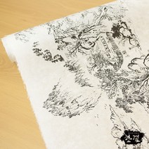 한결한지 고서지 고서벽지 고서한지 그림 문양 인쇄한지, 09.민화1종_06매, 22.흰색_검정