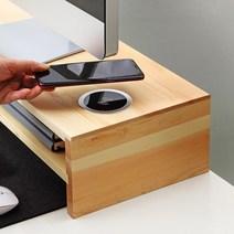 우드로하우스 원목 2단 노트북 모니터받침대 무선충전패드 HDM-804, HDM-804 모니터받침대+무선충전패드 003