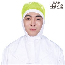 레뷰가운 CA81 식품위생모 벨크로 방진 위생모자 마스크걸이 위생검사 제약 연구소 공장 작업, CA81_연두L