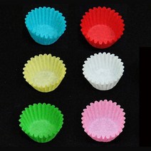 핸디몰 주름지색컵(쿠키받침)꾸미기재료DIY, (단색랜덤*500개)