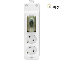 현대일렉트릭 고용량 멀티탭 과부하차단 멀티콘센트 에어컨용 4000W, 2구 1.5M (배선), 1.5m