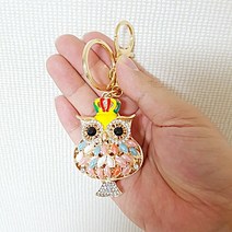 다잇홈데코 열쇠고리 키링 큐빅키홀더 부엉이 코끼리 거북이키홀더 악세사리 장식, 02.옐로우왕관