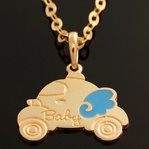 아가골드 14K 체인포함 자동차윙 미아방지목걸이 돌선물 아기백일선물 씽씽이 BP779, 단품