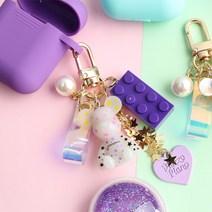 스마트커버 우주로 간 잠수부 에어팟키링 에어팟케이스, 야광별하트 포포베키링