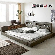 세진침대 코코 LED 수납 오픈형 패밀리침대, 7-2.코코 오픈형 패밀리침대+솔리드본넬_모카그레이