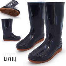 LIVITY 남성용 논슬립창 고무장화 레인부츠 작업화 텃밭장화 PB-63