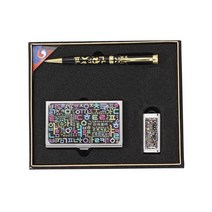 한글볼펜+자개명함+USB3종, 블랙